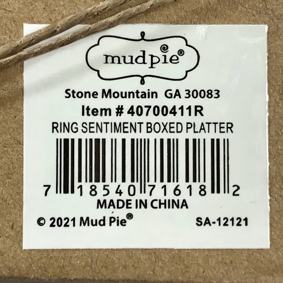 MUD PIE Ring In The Season Santa Ceramic Sentiment Platter - Picture 11 of 12